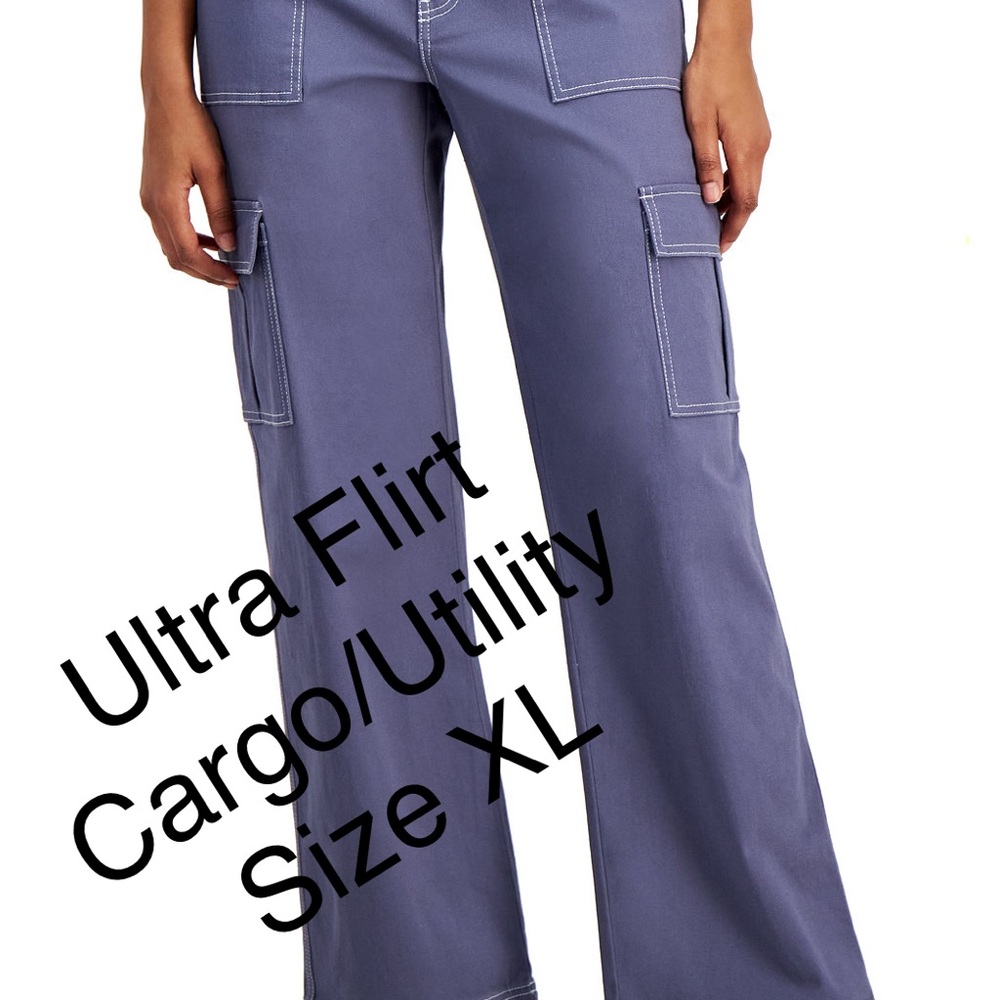 🛍️ Ultra Flirt Juniors Blue Cargo Utility Pants XL and L